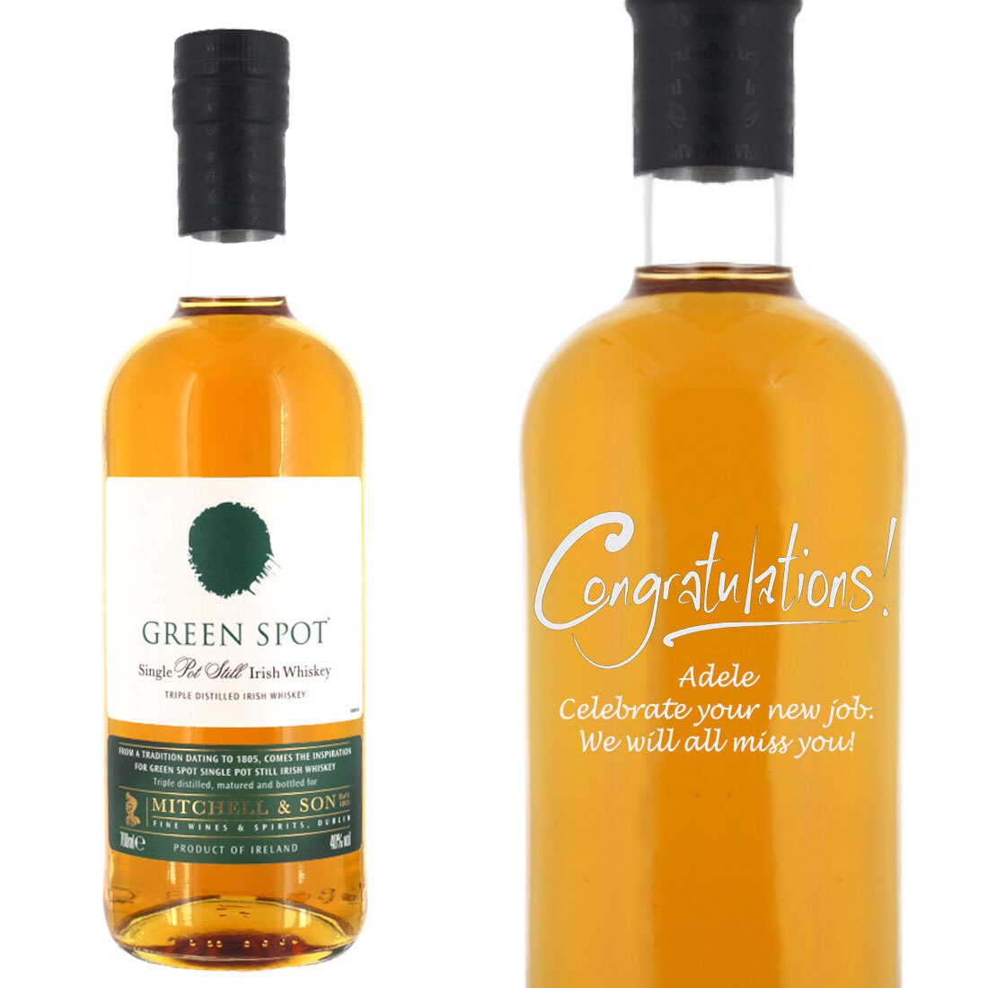 Personalised Green Spot Single Pot Still Irish Whiskey 70cl