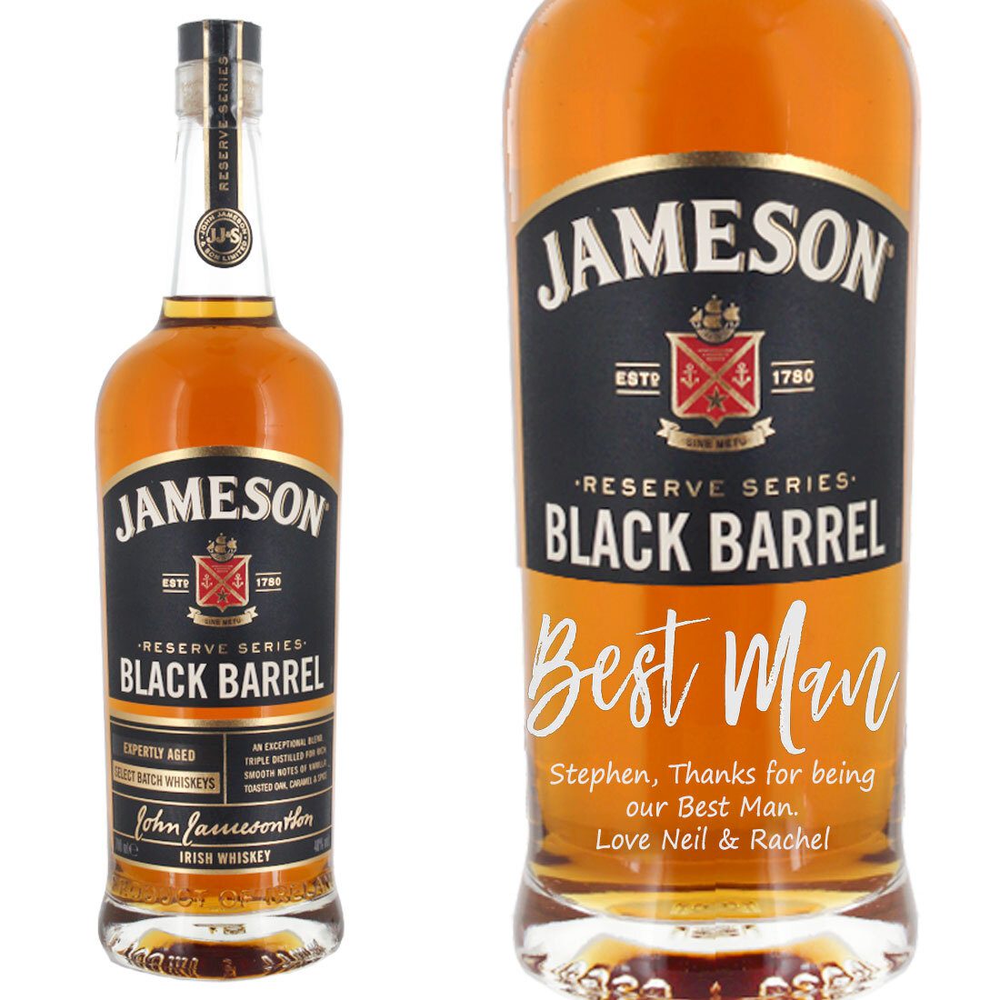 Personalised Jameson Black Barrel Irish Whiskey 70cl