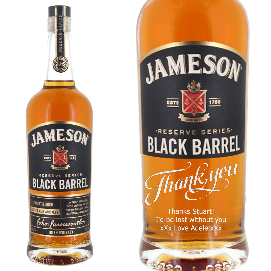 Personalised Jameson Black Barrel Irish Whiskey 70cl