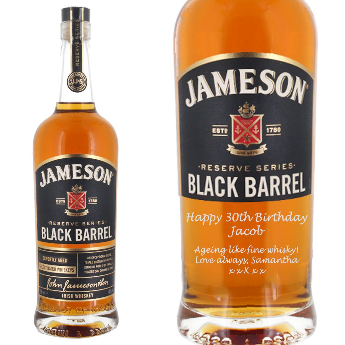 Personalised Jameson Black Barrel Irish Whiskey 70cl