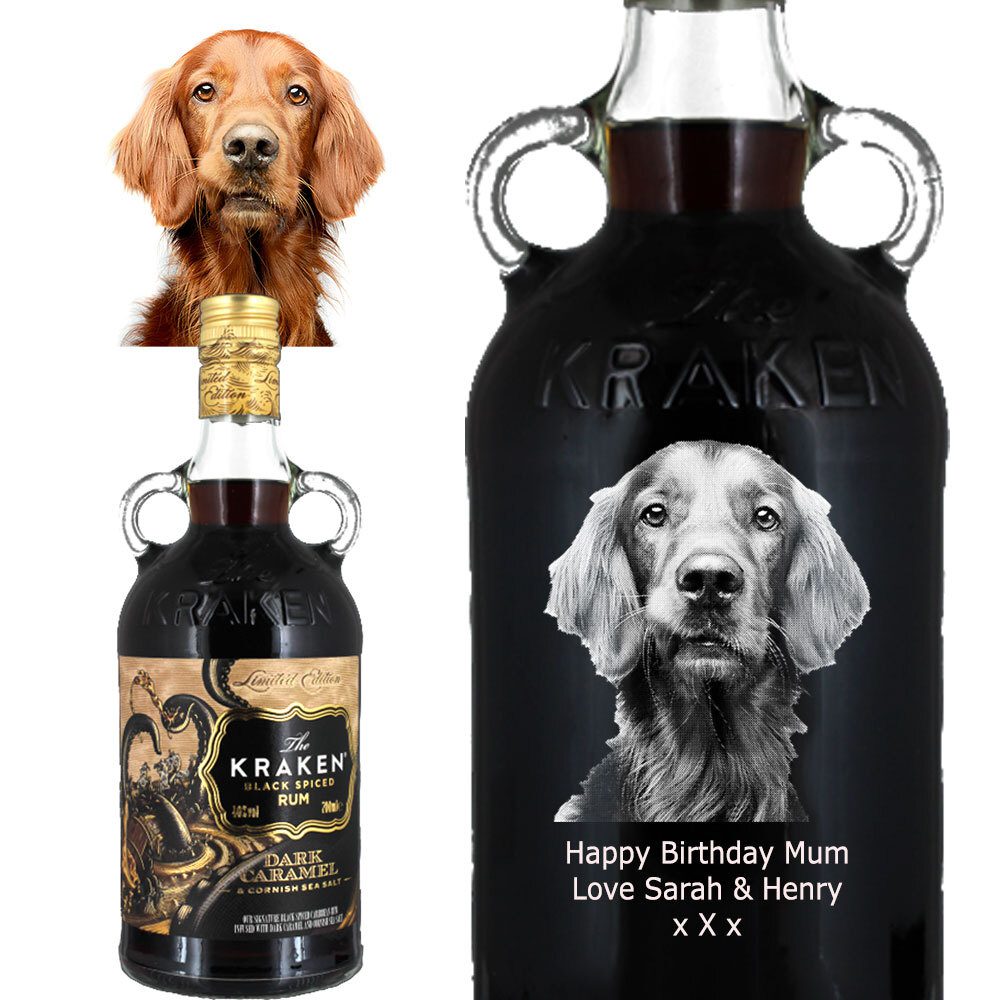 Photo Engraved Kraken Dark Spiced Rum with Caramel and Cornish Sea Salt 70cl