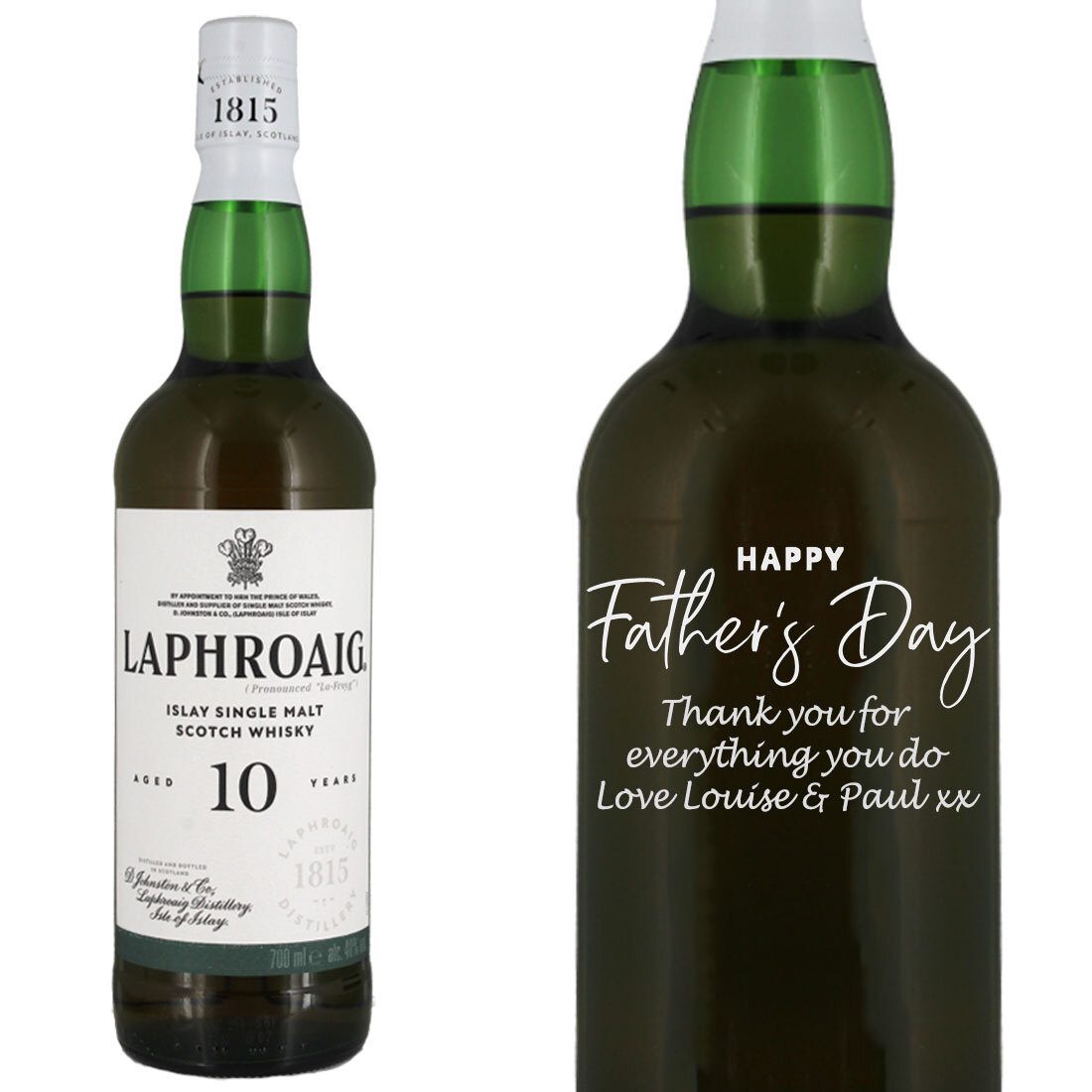Personalised Laphroaig 10 Year Old Single Malt Whisky 70cl