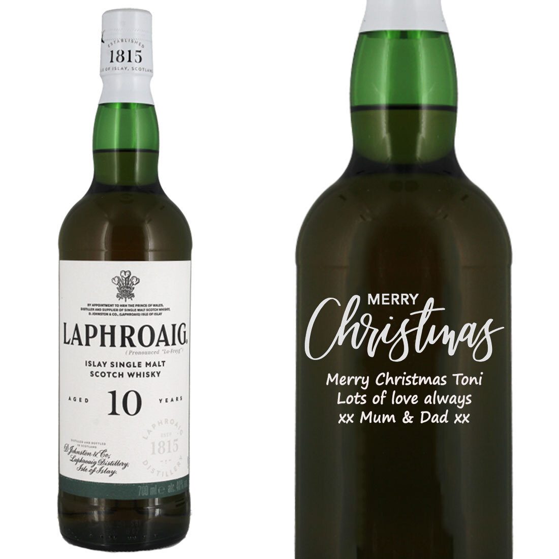 Personalised Laphroaig 10 Year Old Single Malt Whisky 70cl
