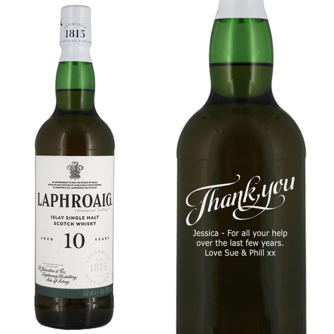 Personalised Laphroaig 10 Year Old Single Malt Whisky 70cl