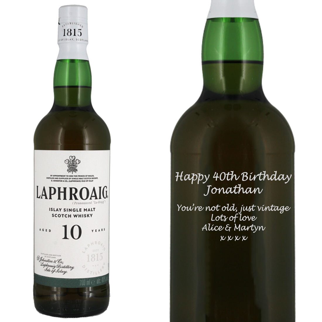 Personalised Laphroaig 10 Year Old Single Malt Whisky 70cl
