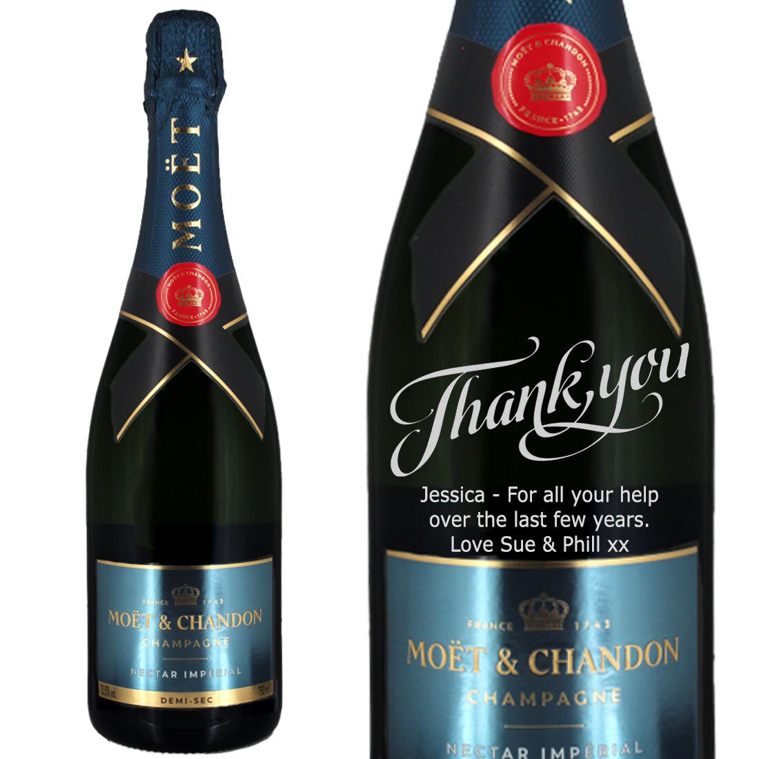 Personalised Moët & Chandon Nectar Impérial Champagne 75cl