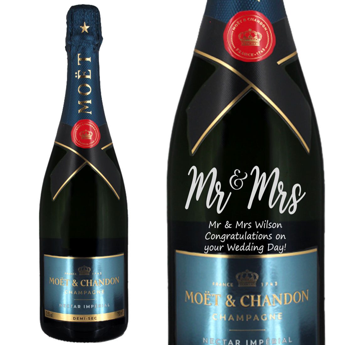 Personalised Moët & Chandon Nectar Impérial Champagne 75cl