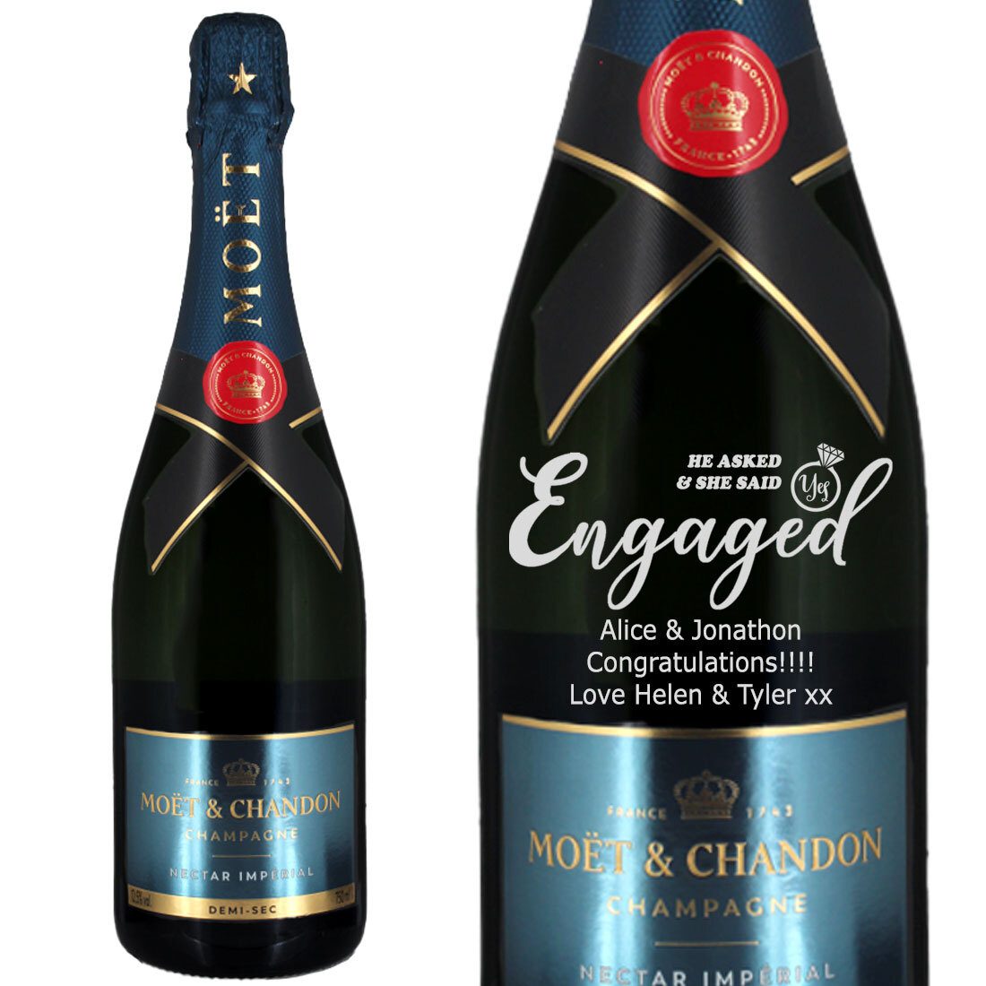 Personalised Moët & Chandon Nectar Impérial Champagne 75cl