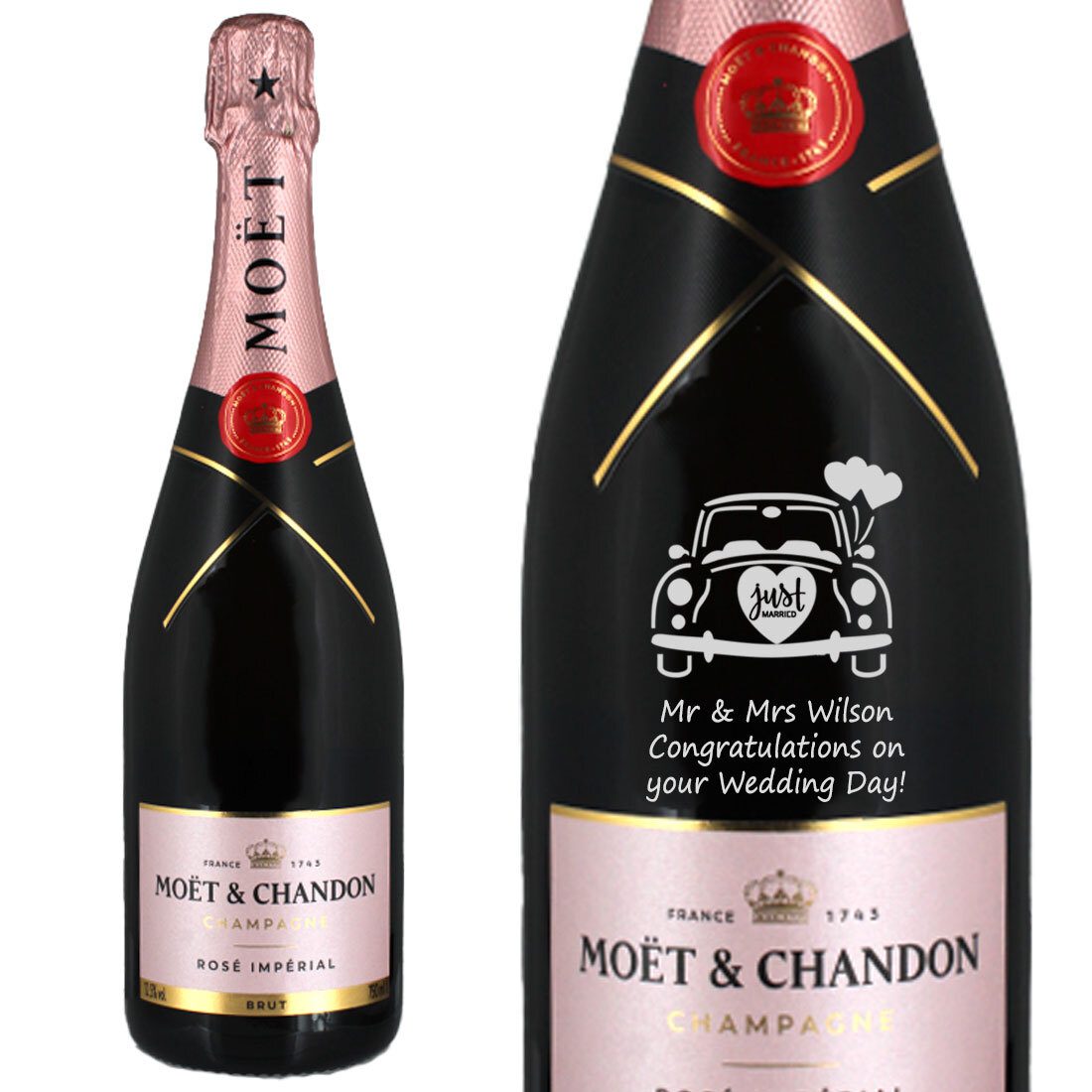 Personalised Moët & Chandon Rosé Impérial Champagne 75cl