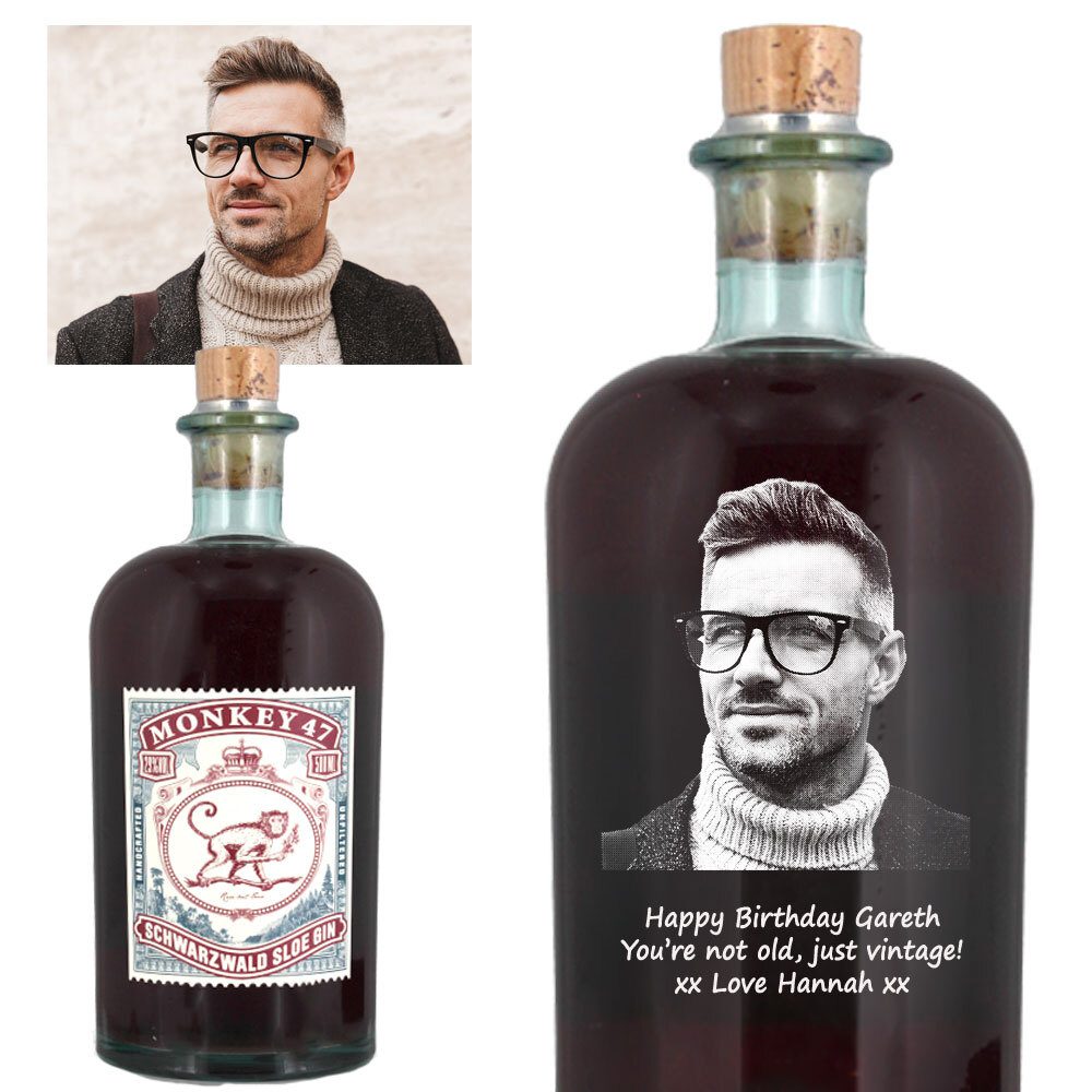 Photo Engraved Monkey 47 Sloe Gin 50cl