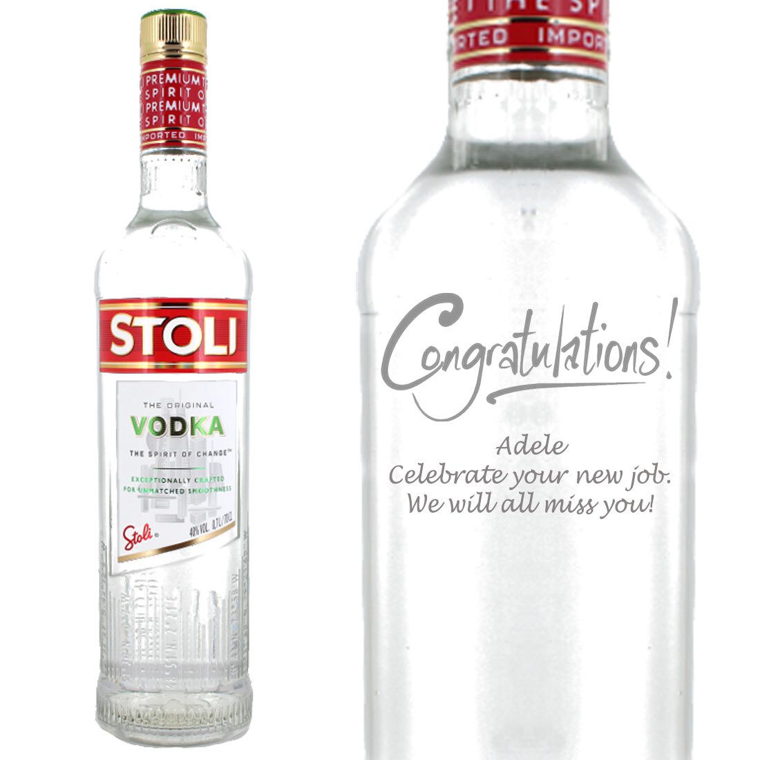 Personalised Stoli Original Red Label Vodka 70cl