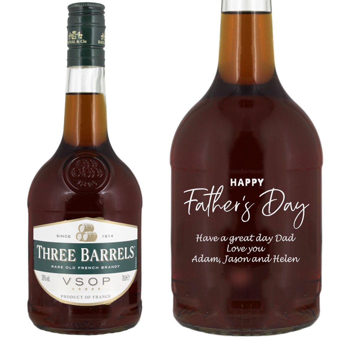 Personalised Three Barrels 70cl