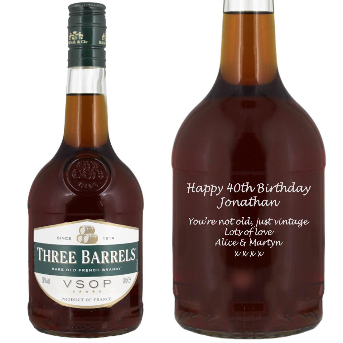 Personalised Three Barrels 70cl