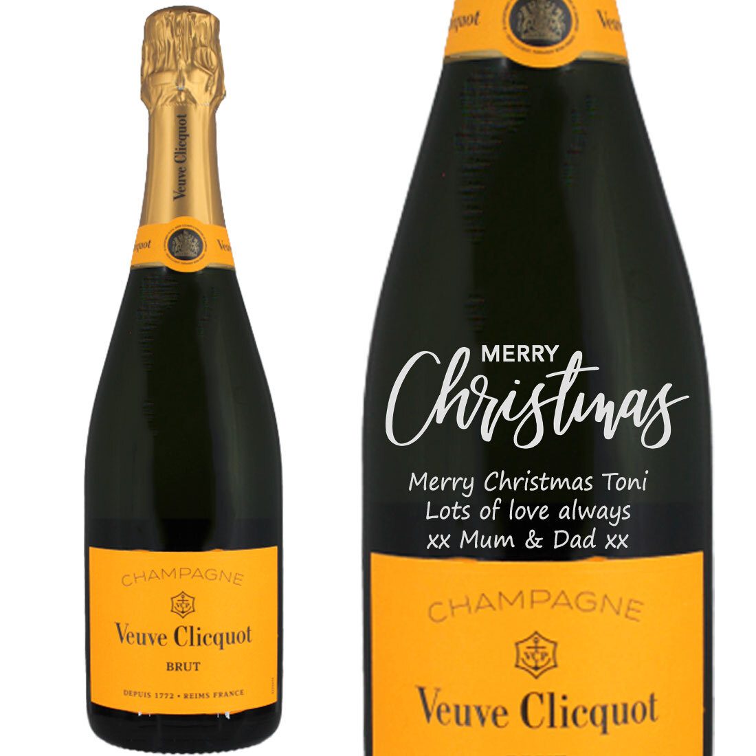 Personalised Veuve Clicquot Yellow Label Champagne 75cl