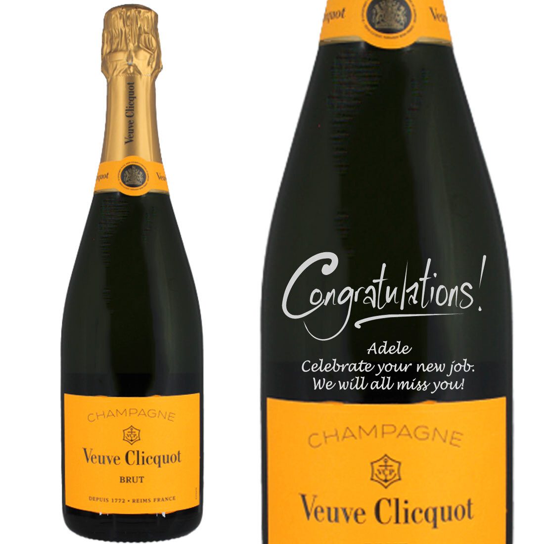 Personalised Veuve Clicquot Yellow Label Champagne 75cl