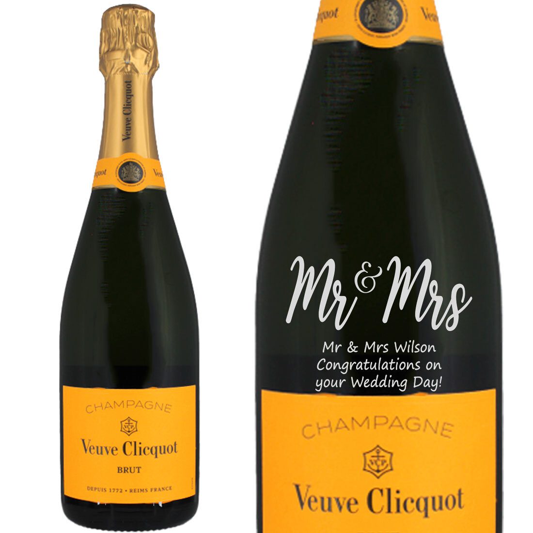 Personalised Veuve Clicquot Yellow Label Champagne 75cl
