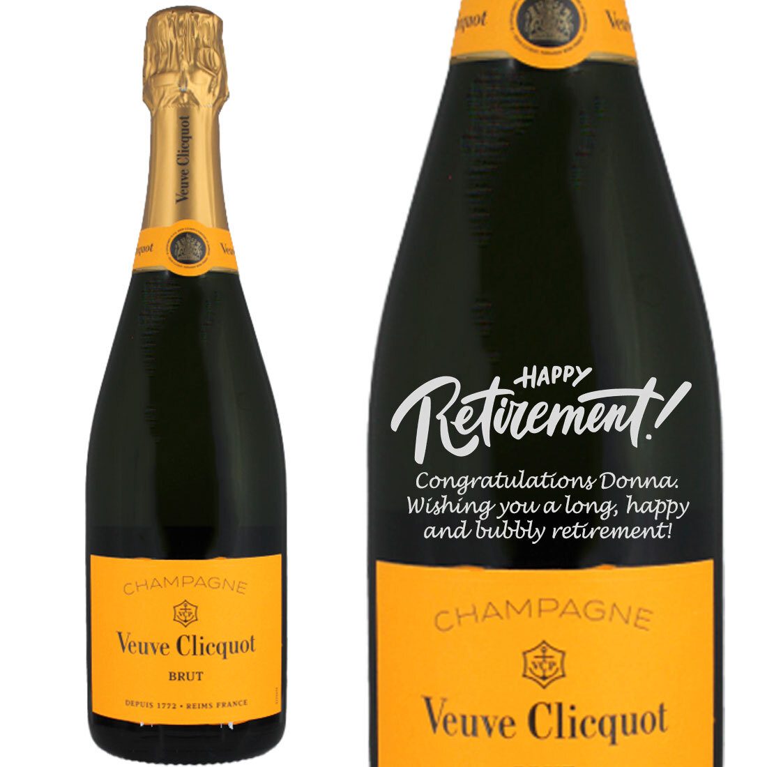 Personalised Veuve Clicquot Yellow Label Champagne 75cl