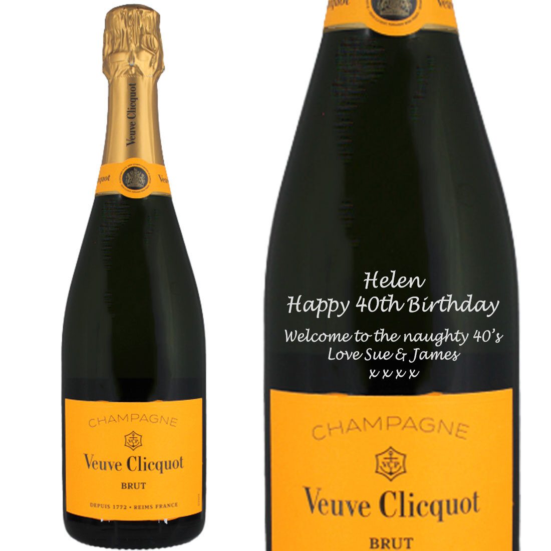 Personalised Veuve Clicquot Yellow Label Champagne 75cl