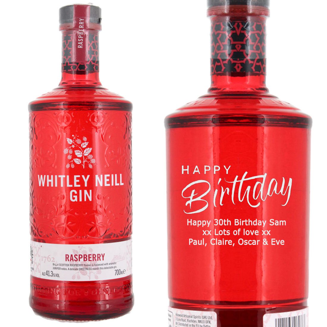 Personalised Whitley Neill Raspberry Gin 70cl