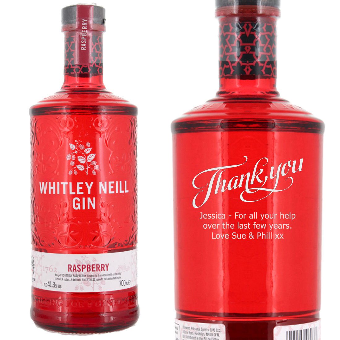 Personalised Whitley Neill Raspberry Gin 70cl
