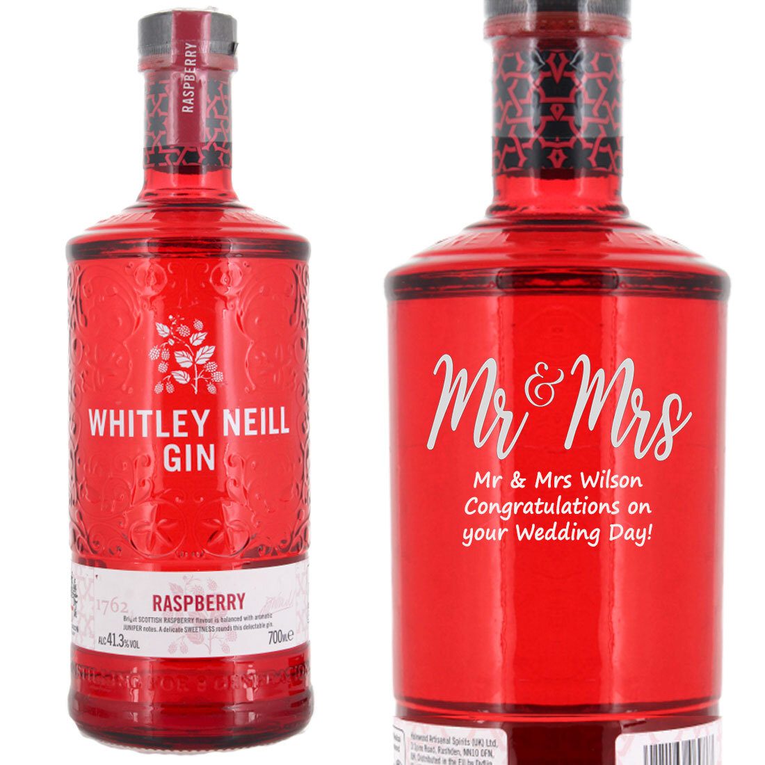 Personalised Whitley Neill Raspberry Gin 70cl