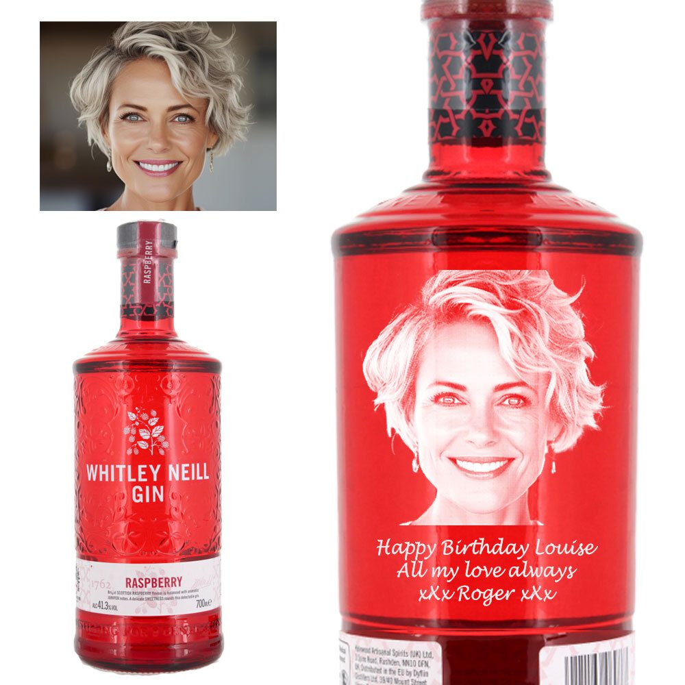Photo Engraved Whitley Neill Raspberry Gin 70cl